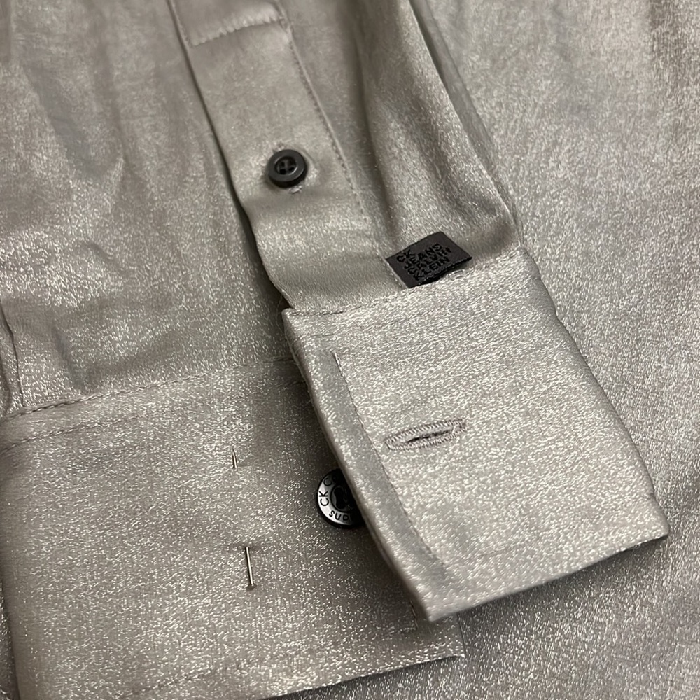 Calvin Klein Button Shimmer Shirt NOS with Tags size Large - Picture 4 of 9